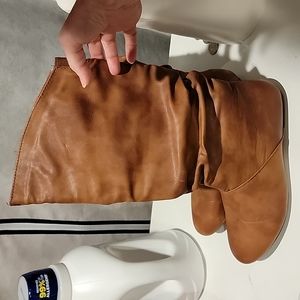 Brown knee boots